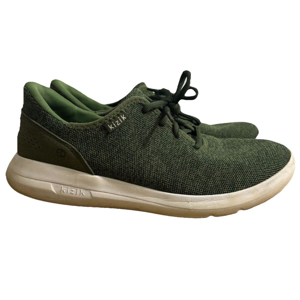 Kizik Madrid Eco Knit Shoes Mens 9 Womens 10.5 Green Sneaker Hands Free Athletic
